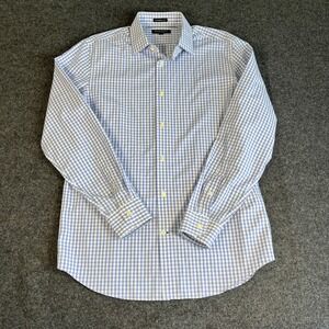 Banana Republic Camden Fit Blue Gingham Business Casual Cotton Button Down Sz M